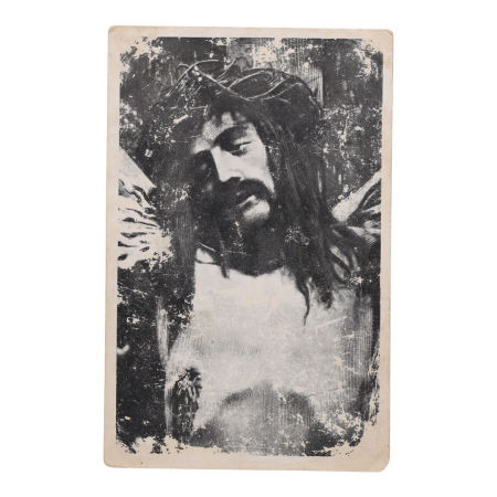 Stara Sakralna Pocztówka z Obliczem Cudownego Pana Jezusa z Mogiły zdjęcie 1