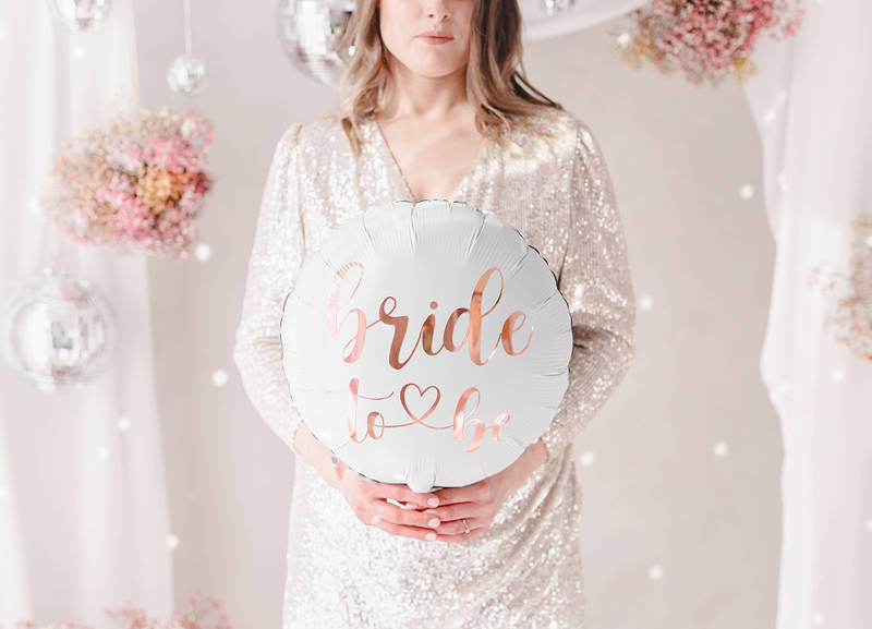 Balon foliowy 14"/18" Bride to be, różowe złoto, rose gold, 35/45 cm, wieczór panieński - PartyDeco zdjęcie 2