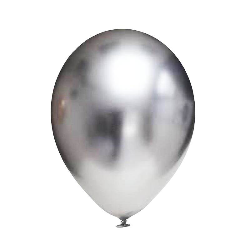 Balony lateksowe 5" Chrom srebrne, 12,5 cm, 100 szt. zestaw, lustrzane - Flowballoons zdjęcie 1