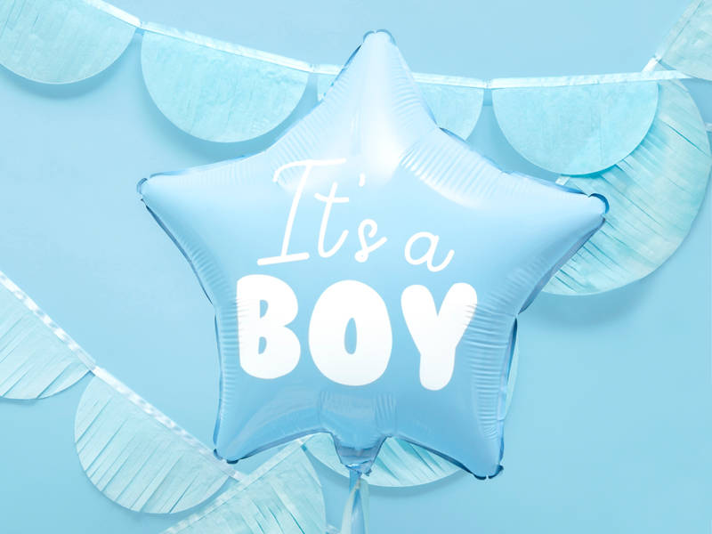 Balon foliowy 18" Gwiazdka Niebieska - It's a boy, baby shower 48cm - PartyDeco zdjęcie 2