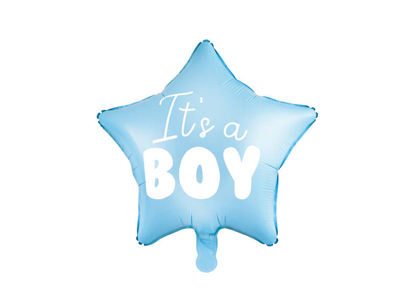 Balon foliowy 18" Gwiazdka Niebieska - It's a boy, baby shower 48cm - PartyDeco zdjęcie 1