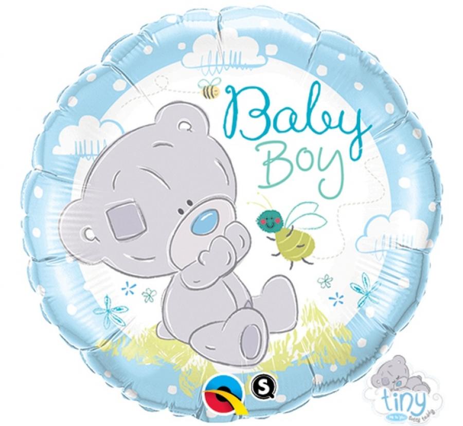 Balon foliowy  baby shower 18" "Tiny Tatty Teddy Baby Boy", z misiem - Qualatex zdjęcie 1