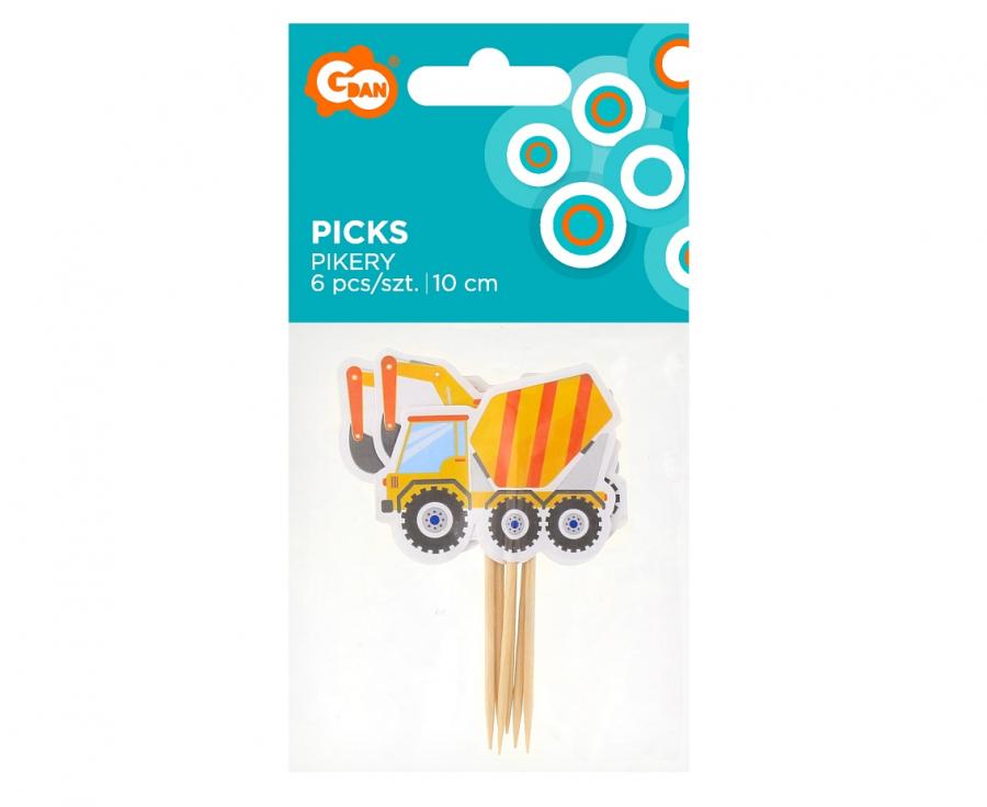 Pikery dekoracyjne Plac Budowy, rozm. 4x4x6.5 cm, 6 szt.,  pikery - Godan zdjęcie 2