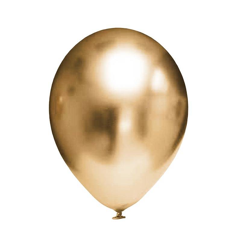 Balony lateksowe 12" Chrome złoty, 30 cm, 50 szt. zestaw, lustrzane - Flowballoons zdjęcie 1