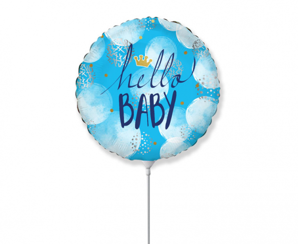 Balon foliowy 14" FX - "Hello Baby" (niebieski) - Flexmetal zdjęcie 1