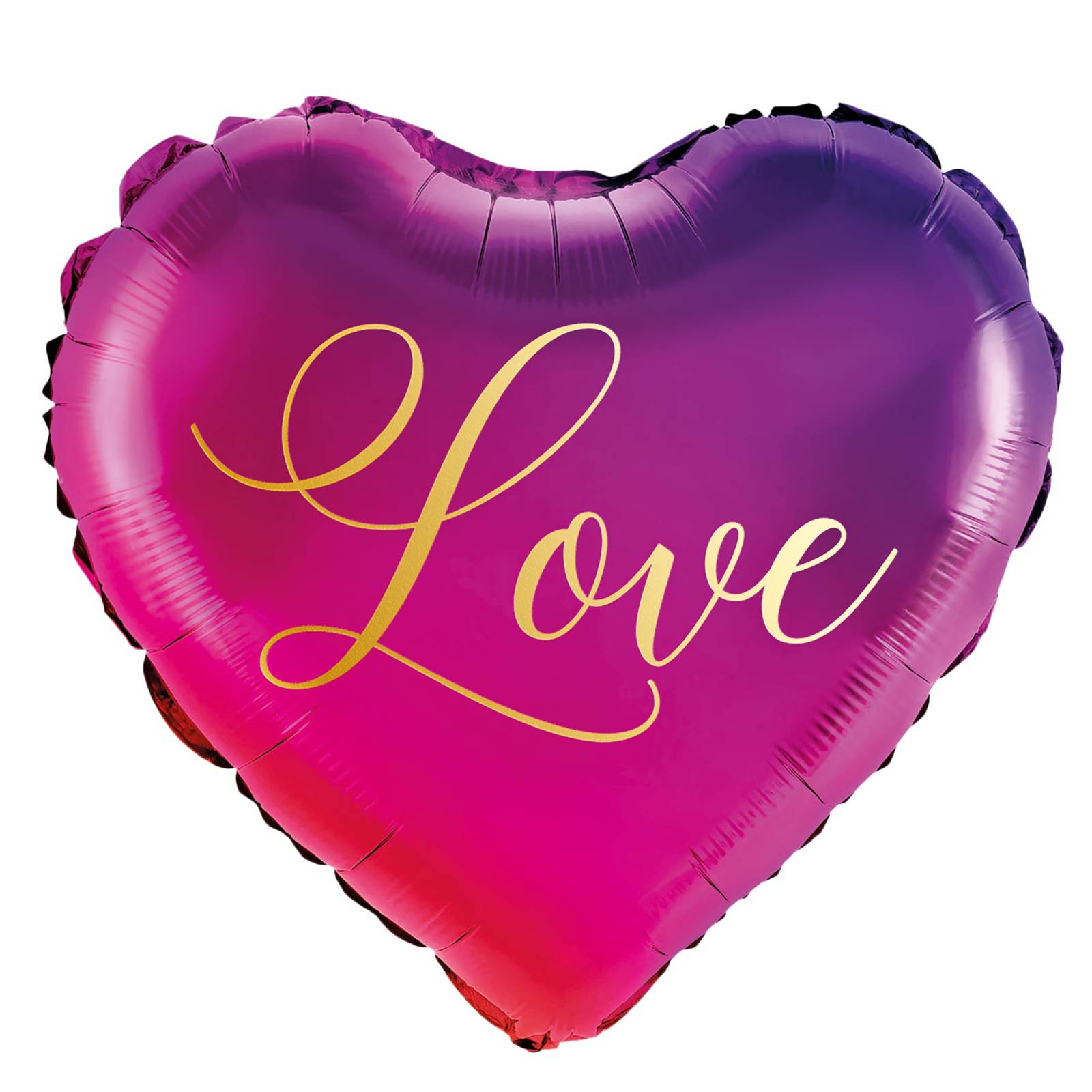 Balon foliowy fioletowo-różowy Serce "Love", 46cm, 18", ombre, Walentynki, ślub - PartyPal zdjęcie 1