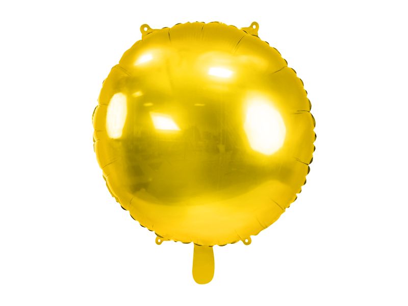 Balon foliowy 24" okrągły Pastylka, 59 cm, złoty - PartyDeco zdjęcie 1