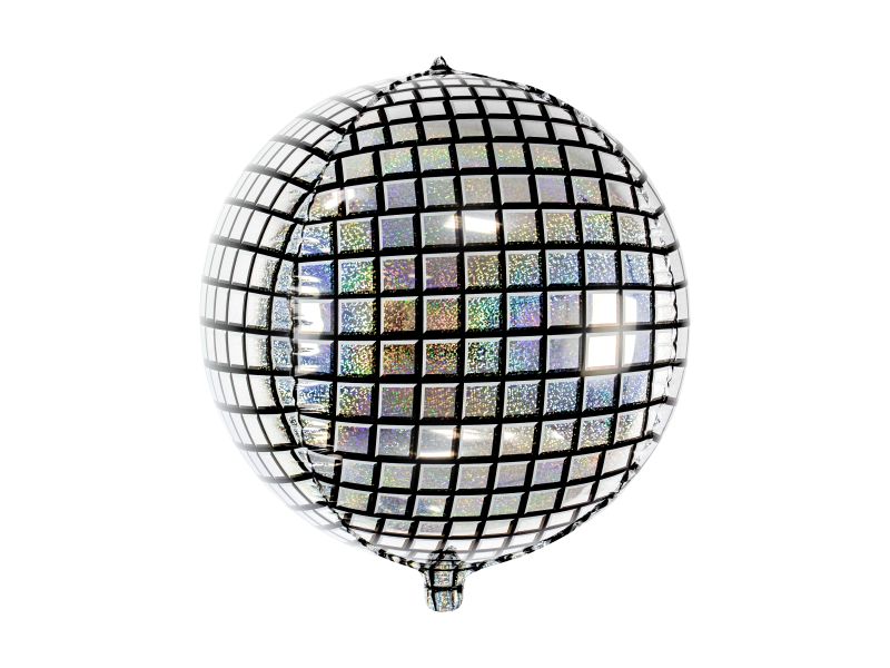 Balon foliowy Kula dyskotekowa, 40cm, holograficzna - PartyDeco zdjęcie 1