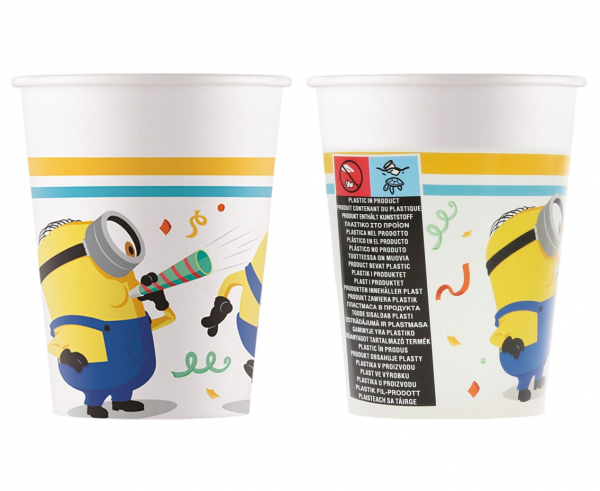 Kubeczki papierowe (WM) Minions Rise of Gru, 200ml, 8 szt. (SUP label) - Procos zdjęcie 2
