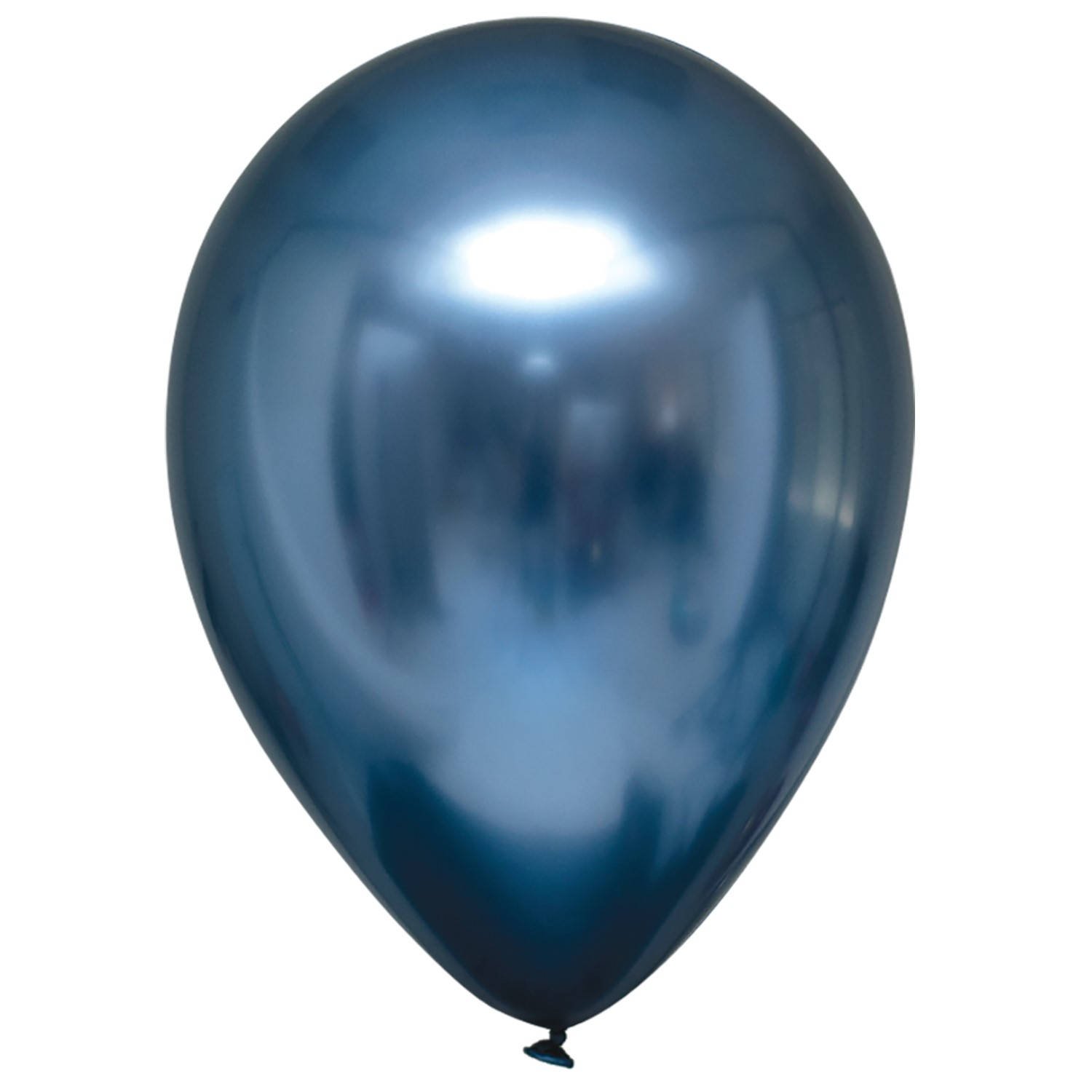 Balony lateksowe Decorator Satin Luxe Azure, Chrome, Niebieskie 28cm, 50 szt., zestaw - Amscan zdjęcie 1