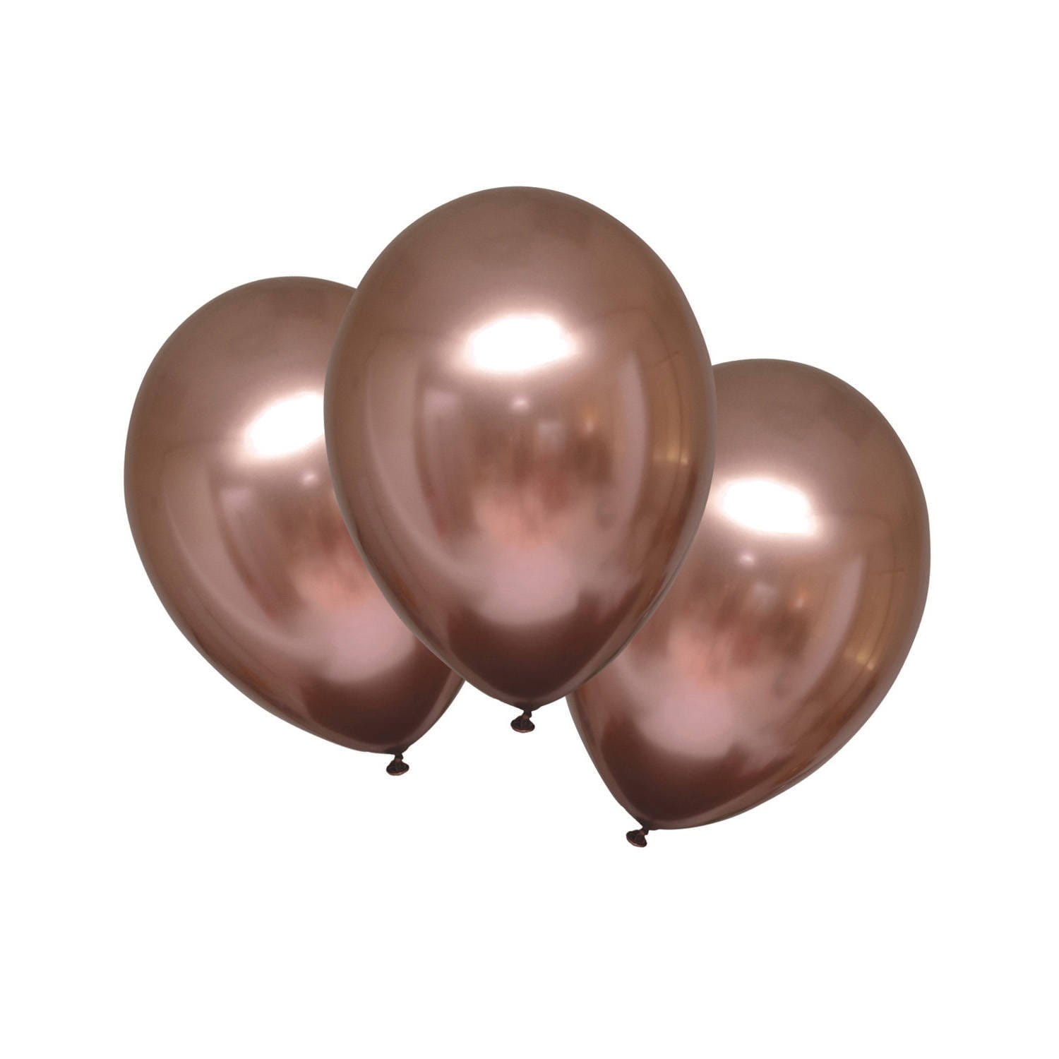 Balony lateksowe Satin Luxe 11" 28cm, Chrome Rose Copper, różowe złoto/ miedziany, lustrzane, 6 szt. - Amscan zdjęcie 1