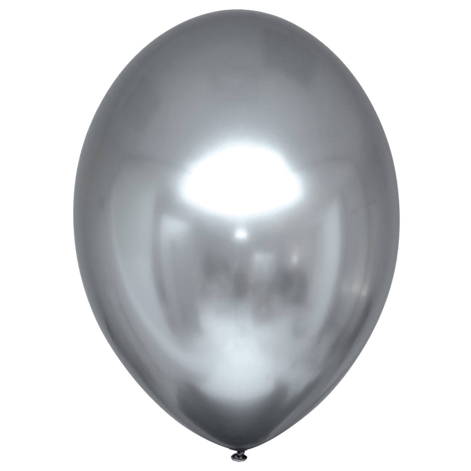 Balony lateksowe Decorator Satin Luxe Platinum, Chrome srebrne 12cm, 100 szt., zestaw - Amscan zdjęcie 1