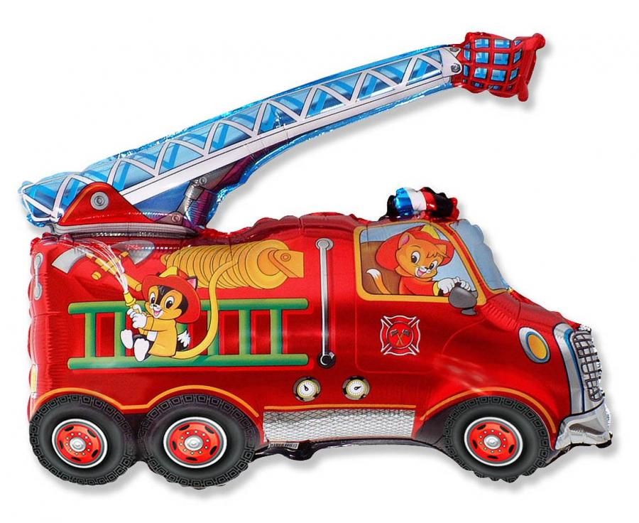 Balon foliowy Wóz strażacki, 24FX, duży 78x78cm, straż pożarna, pakowany - Flexmetal zdjęcie 1