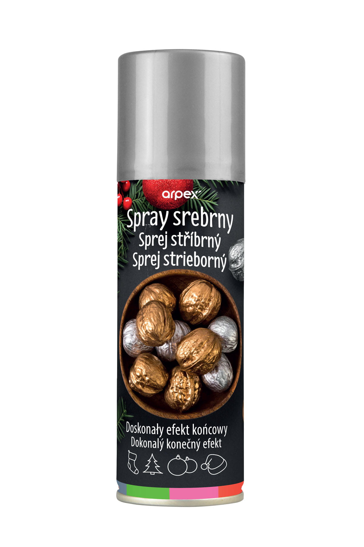 Spray dekoracyjny srebrny, 125ml, brokat w sprayu - Arpex zdjęcie 1