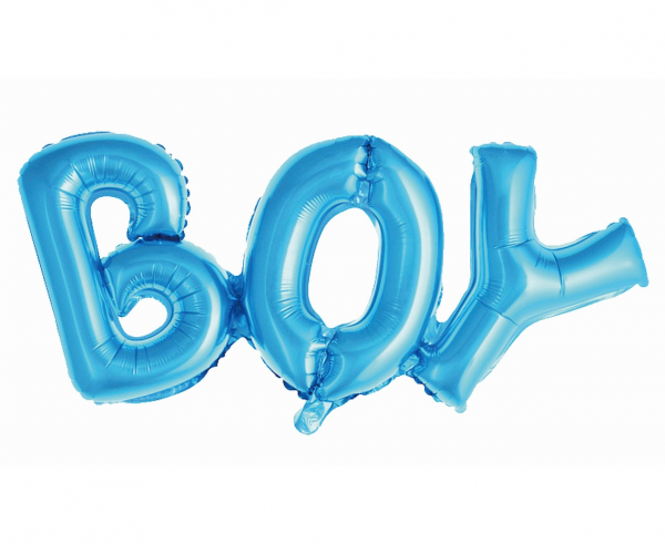Balon foliowy Napis BOY, niebieski, 65x29 cm - Godan S.A. zdjęcie 1