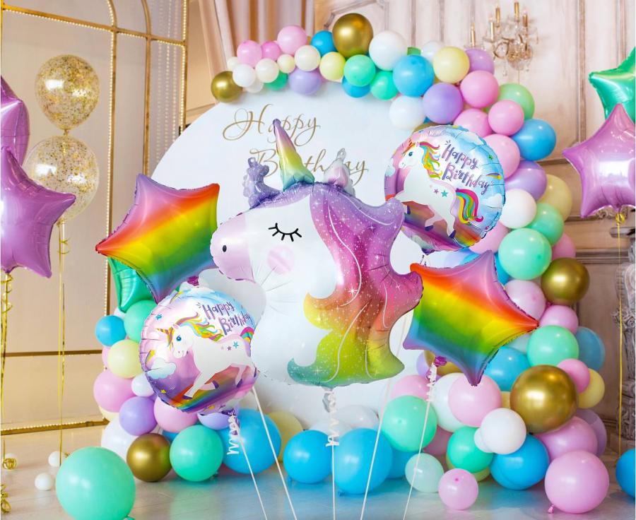 Balony foliowe - zestaw Jednorożec, Urodziny, 5 szt., unicorn - Godan S.A. zdjęcie 2
