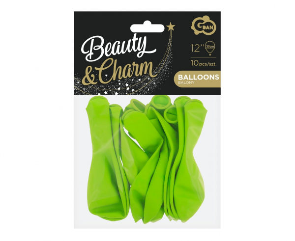 Balony Beauty&Charm, pastelowe pistacjowe 12"/ 10 szt., zestaw - Godan S.A. zdjęcie 2