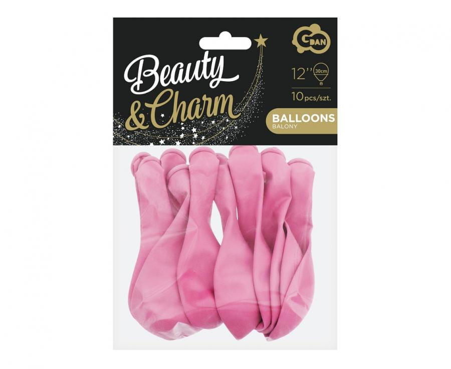 Balony Beauty&Charm, pastelowe cukrowy różowy 12"/ 10 szt., zestaw - Godan S.A. zdjęcie 3