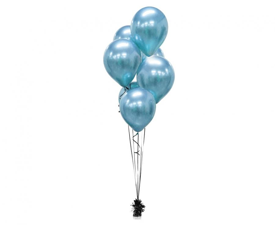 Balony Beauty&Charm, platynowe niebieskie 12"/ 7 szt., zestaw - Godan S.A. zdjęcie 1