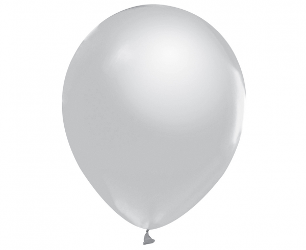 Balony Beauty&Charm, metaliki srebrne 12"/ 50 szt., zestaw - Godan S.A. zdjęcie 3
