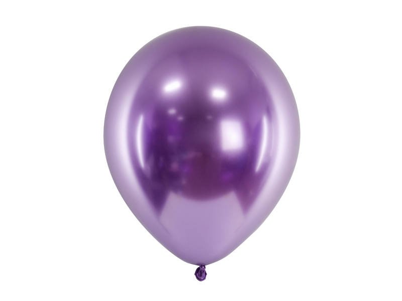 Balony Glossy balloons, fioletowy chrom, 12", 30cm, 50 szt., lustrzane, zestaw - PartyDeco zdjęcie 1