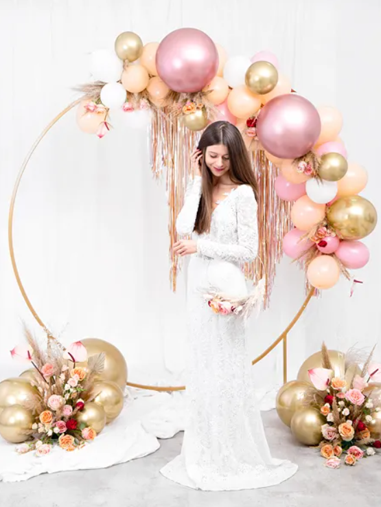 Balony Glossy balloons, Rose Gold, różowo-złoty chrom, 12", 30cm, 50 szt., lustrzane, zestaw - PartyDeco zdjęcie 2
