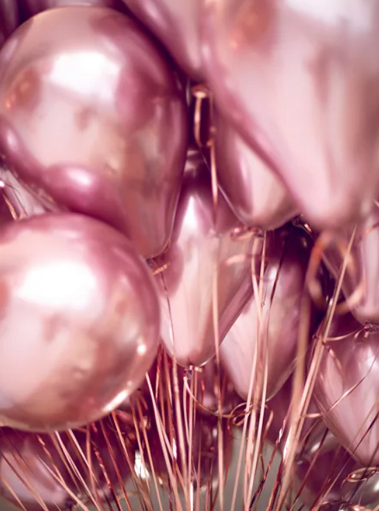 Balony Glossy balloons, Rose Gold, różowo-złoty chrom, 12", 30cm, 50 szt., lustrzane, zestaw - PartyDeco zdjęcie 4