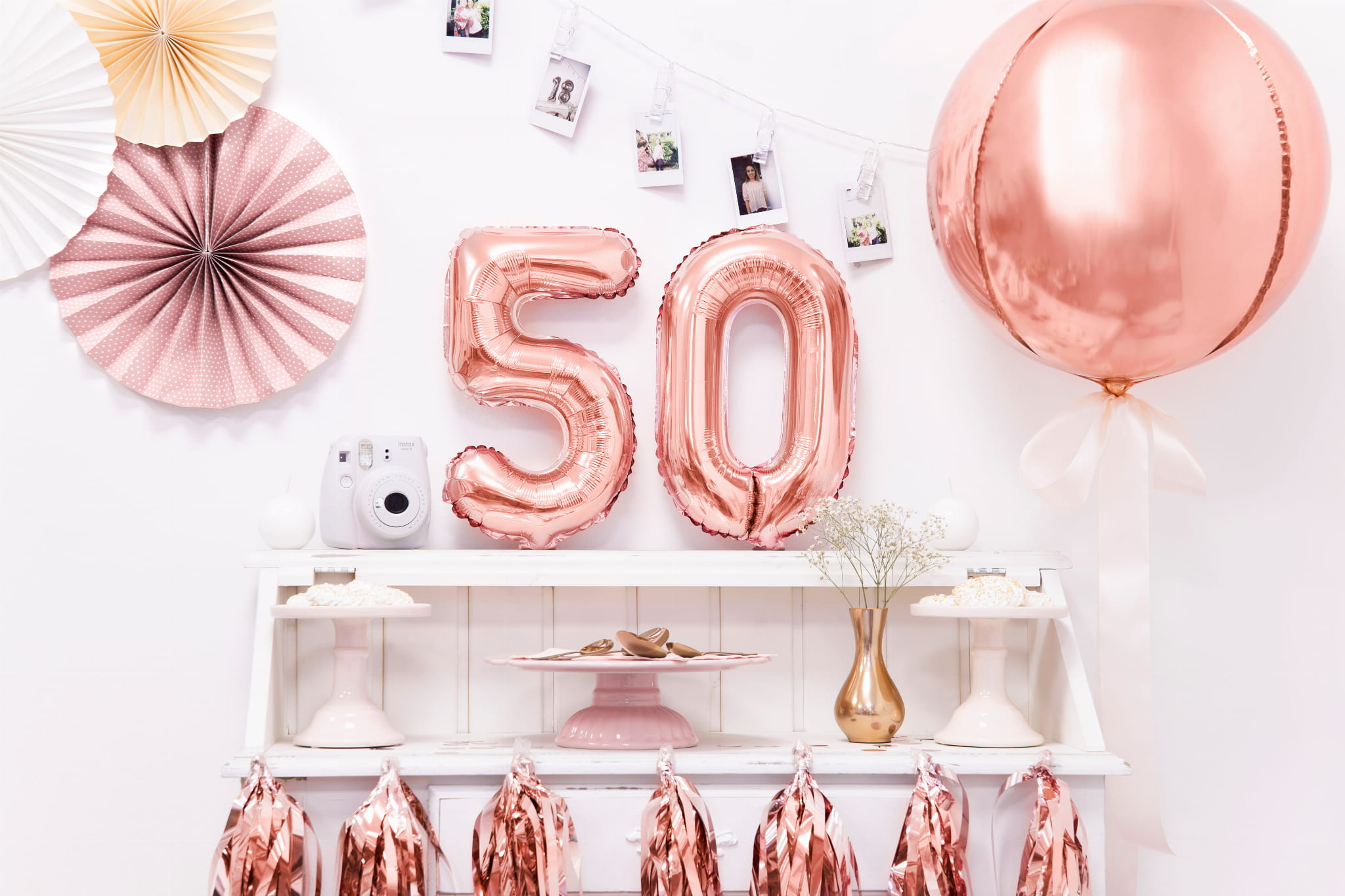 Balon foliowy Cyfra ''0'', 35cm, różowe złoto - PartyDeco zdjęcie 3