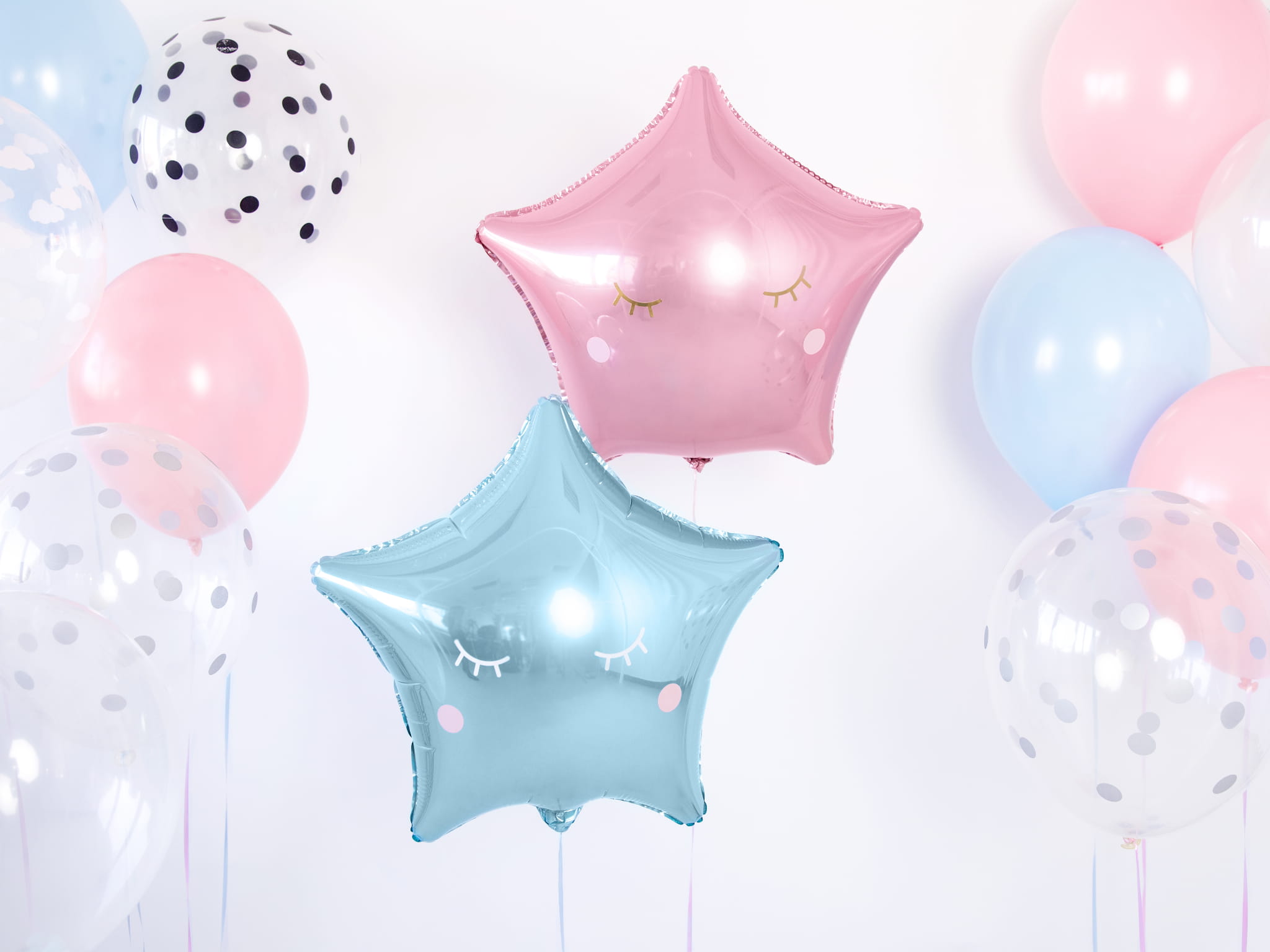 Balon foliowy Gwiazdka, 48cm, błękitny - PartyDeco zdjęcie 2