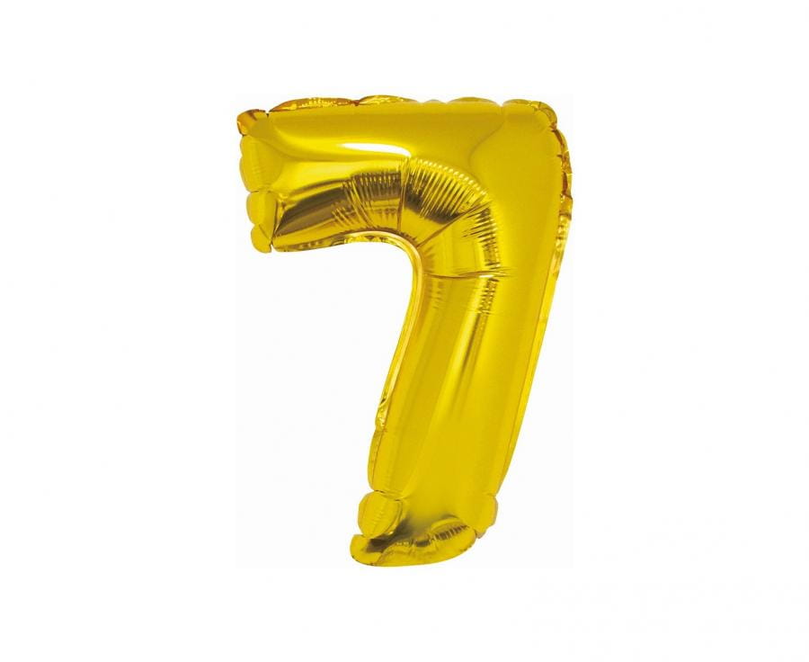 Balon foliowy "Cyfra 7", złota, 35 cm - Godan S.A. zdjęcie 2