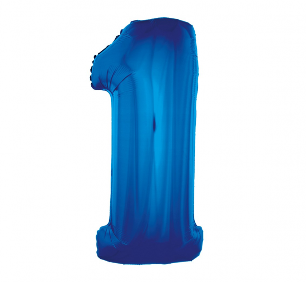 Balon foliowy "Cyfra 1", niebieska, 92 cm - Godan S.A. zdjęcie 1