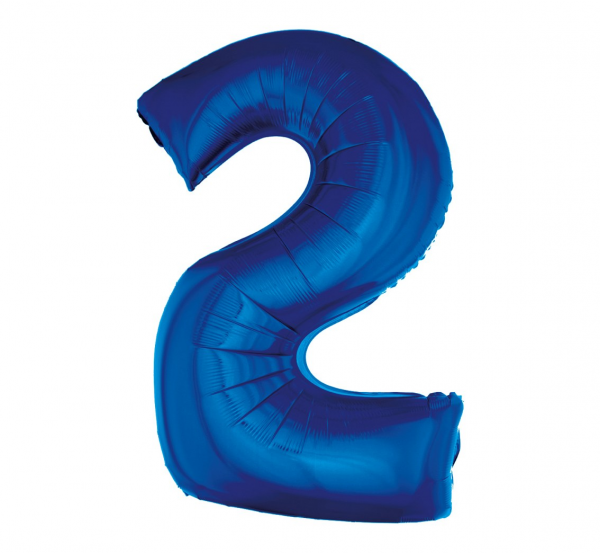 Balon foliowy "Cyfra 2", niebieska, 92 cm - Godan S.A. zdjęcie 1