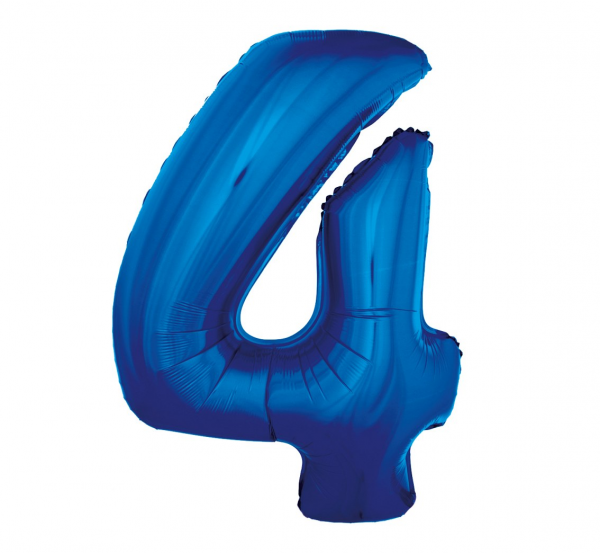 Balon foliowy "Cyfra 4", niebieska, 92 cm - Godan S.A. zdjęcie 1