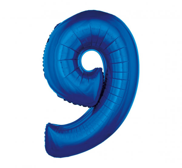 Balon foliowy "Cyfra 9", niebieska, 92 cm - Godan S.A. zdjęcie 1
