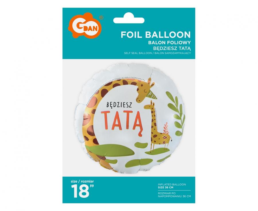 Balon foliowy - Będziesz Tatą, 18" - Godan S.A. zdjęcie 2