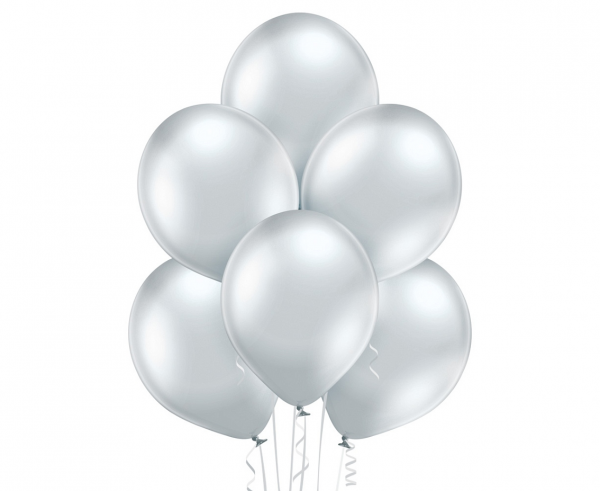 Balony D5, 5" Glossy Silver 100 szt., zestaw - Belbal zdjęcie 1