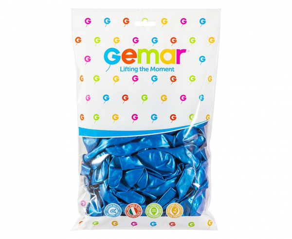 Balony GM90 metal 10" - granatowe/kobalt 54/ 100 szt., zestaw - Gemar zdjęcie 2
