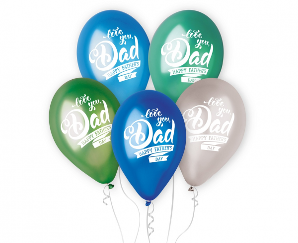 Balony Premium Hel Father’s day, 12 cali/ 5 szt. - Gemar zdjęcie 1