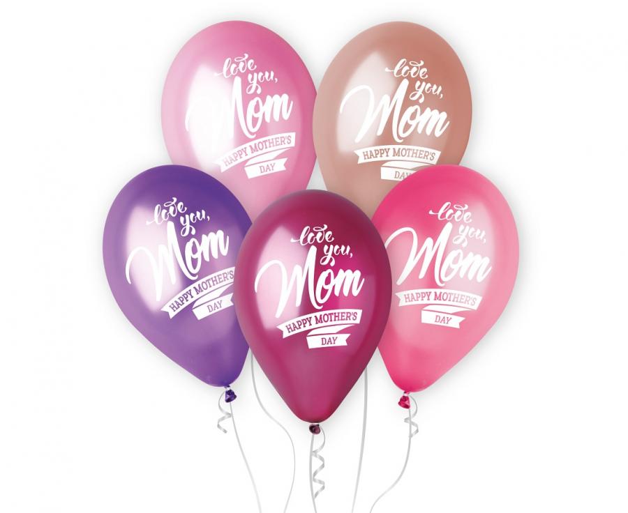 Balony Premium Hel Mother’s Day, 13 cali/ 5 szt. - Gemar zdjęcie 1