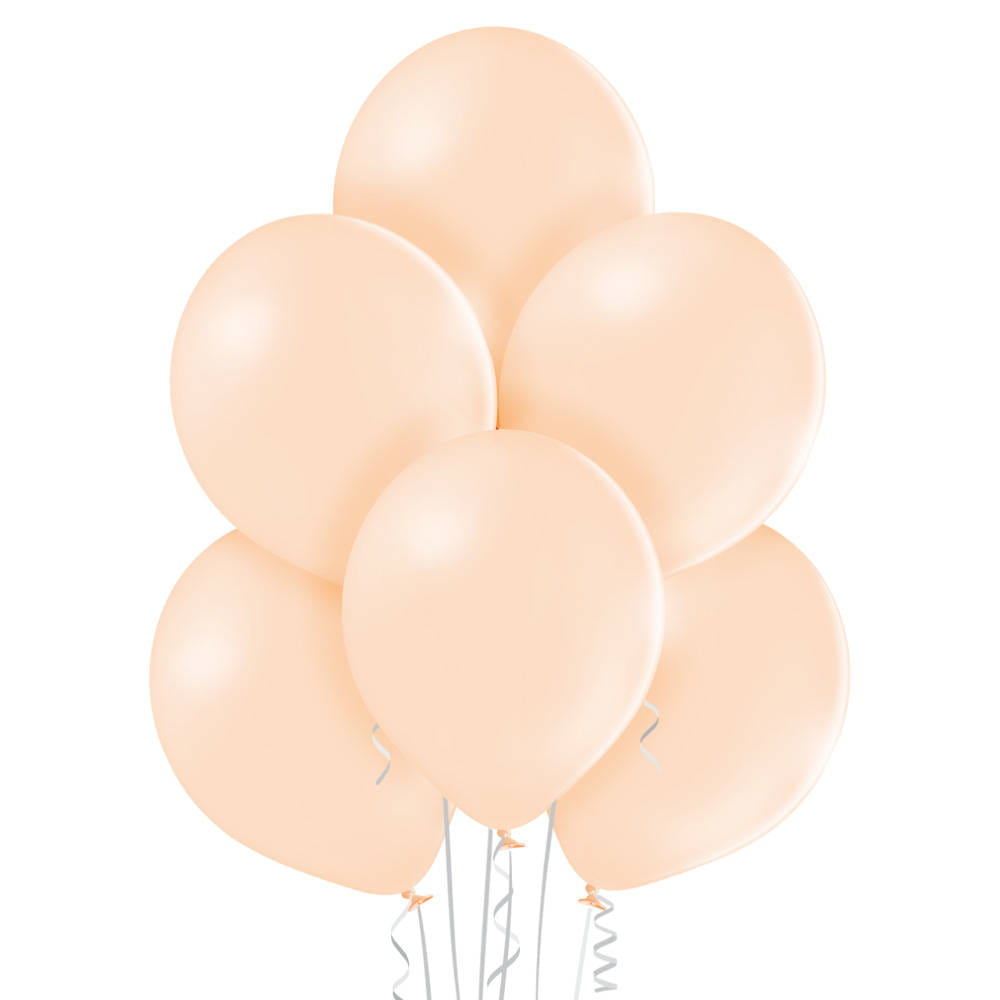 Balony 12", B105 pastelowe Peach, brzoskwiniowe 30cm, 100 sztuk , zestaw - Belbal zdjęcie 1