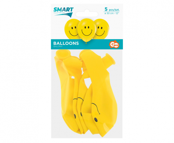 Balony Bużki, Uśmiechy, 12"/ zestaw 5 szt. - Godan S.A. zdjęcie 2