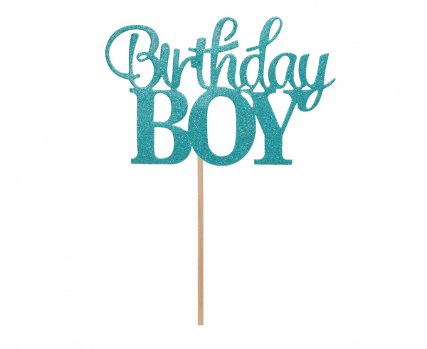 Dekoracja papierowa na tort Birthday Boy, 10x7 cm, topper, piker - Godan S.A. zdjęcie 1
