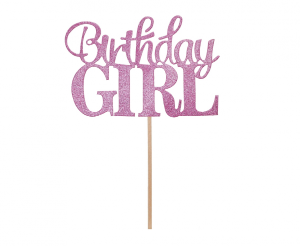Dekoracja papierowa na tort Birthday Girl, 10x7 cm, topper, piker - Godan S.A. zdjęcie 1