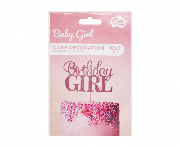 Dekoracja papierowa na tort Birthday Girl, 10x7 cm, topper, piker - Godan S.A. zdjęcie 2