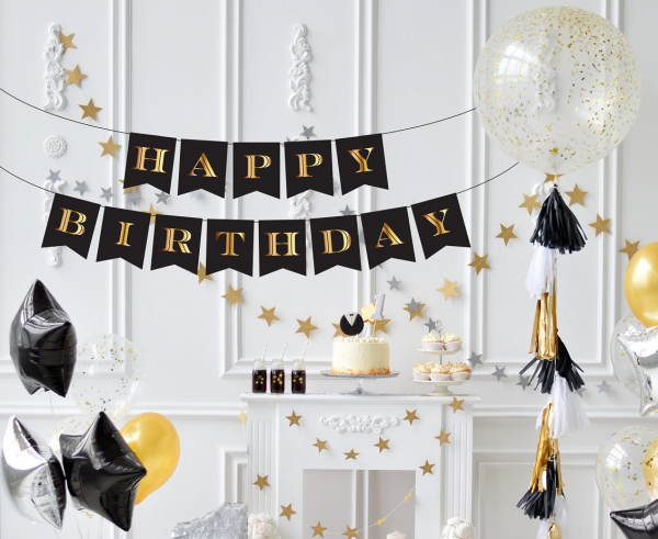 Girlanda papierowa Happy Birthday - B&G Party, 250 cm - Godan S.A. zdjęcie 1