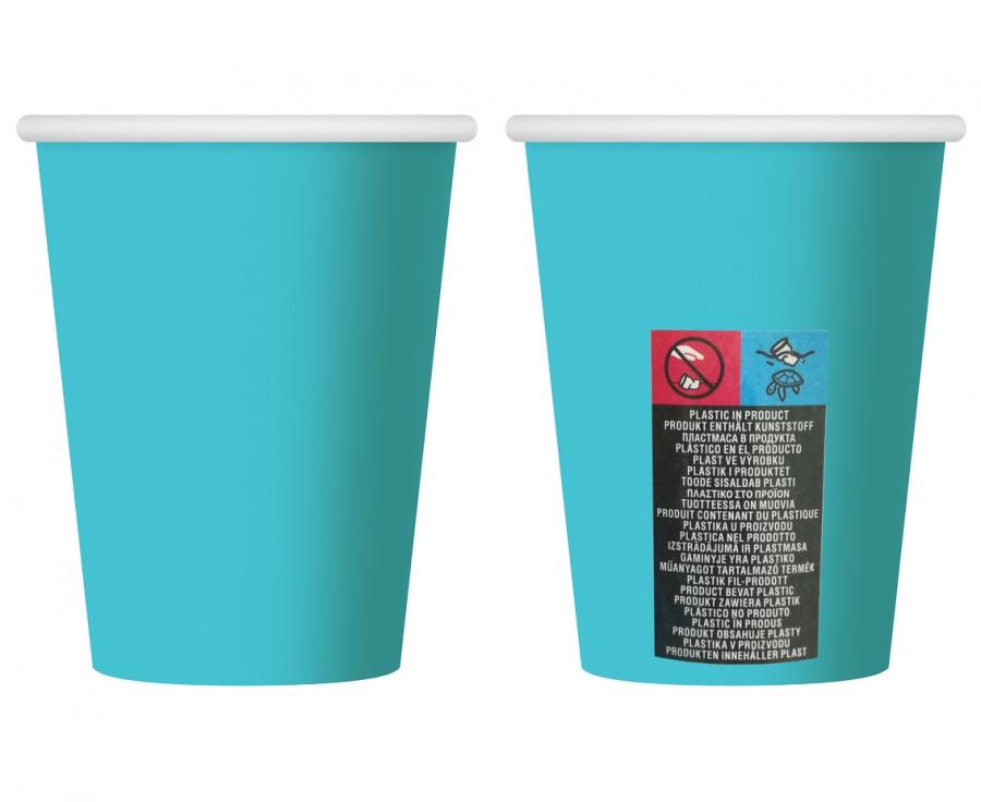 Kubeczki pap. jednokolorowe błękitne 311U, 270ml/6 szt. - Godan S.A. zdjęcie 2
