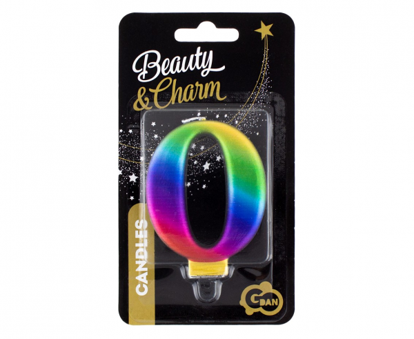 Świeczka B&C cyferka 0, Galaxy, 8,0 cm - Godan zdjęcie 2