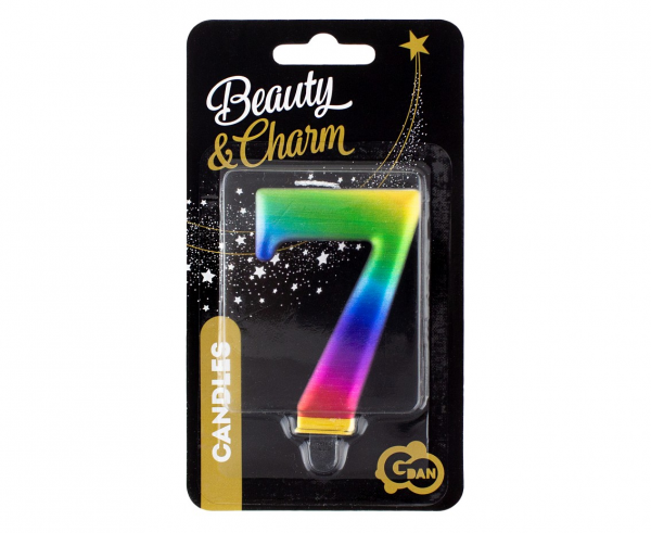 Świeczka B&C cyferka 7, Galaxy, 8,0 cm - Godan zdjęcie 2