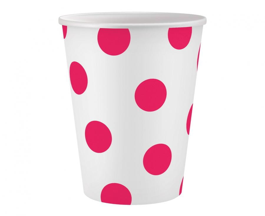 Kubeczki pap. Groszki, magenta, certyfikat FSC, 250 ml, 6 szt. - Godan S.A. zdjęcie 2