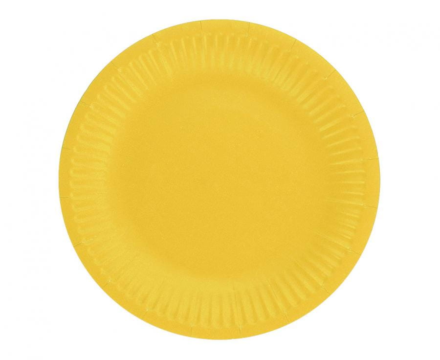 Talerzyki pap. Jednokolorowe, żółte, certyfikat FSC, 18 cm, 6 szt. - Godan S.A. zdjęcie 3